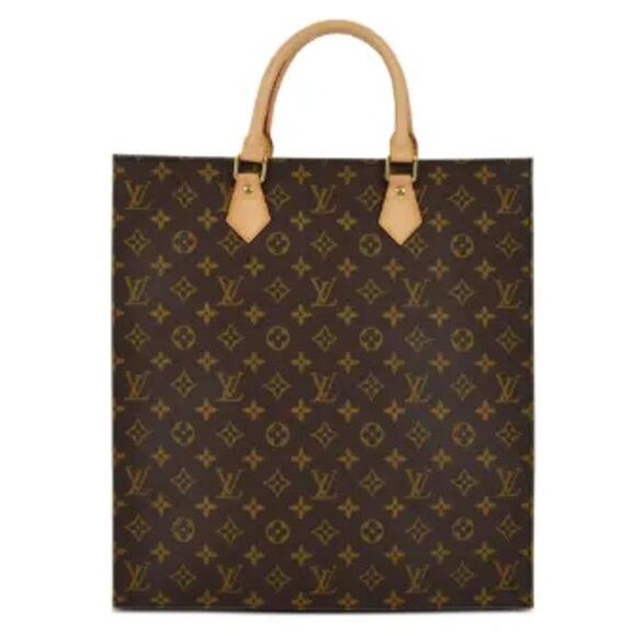 Louis Vuitton Sac Plat Tote Handbag in Monogram Canvas and Natural Leather - Picture 1 of 8